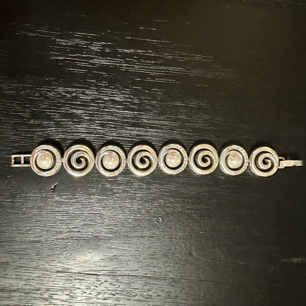 Authentic Brighton Silver Link Circular Bracelet … - image 1